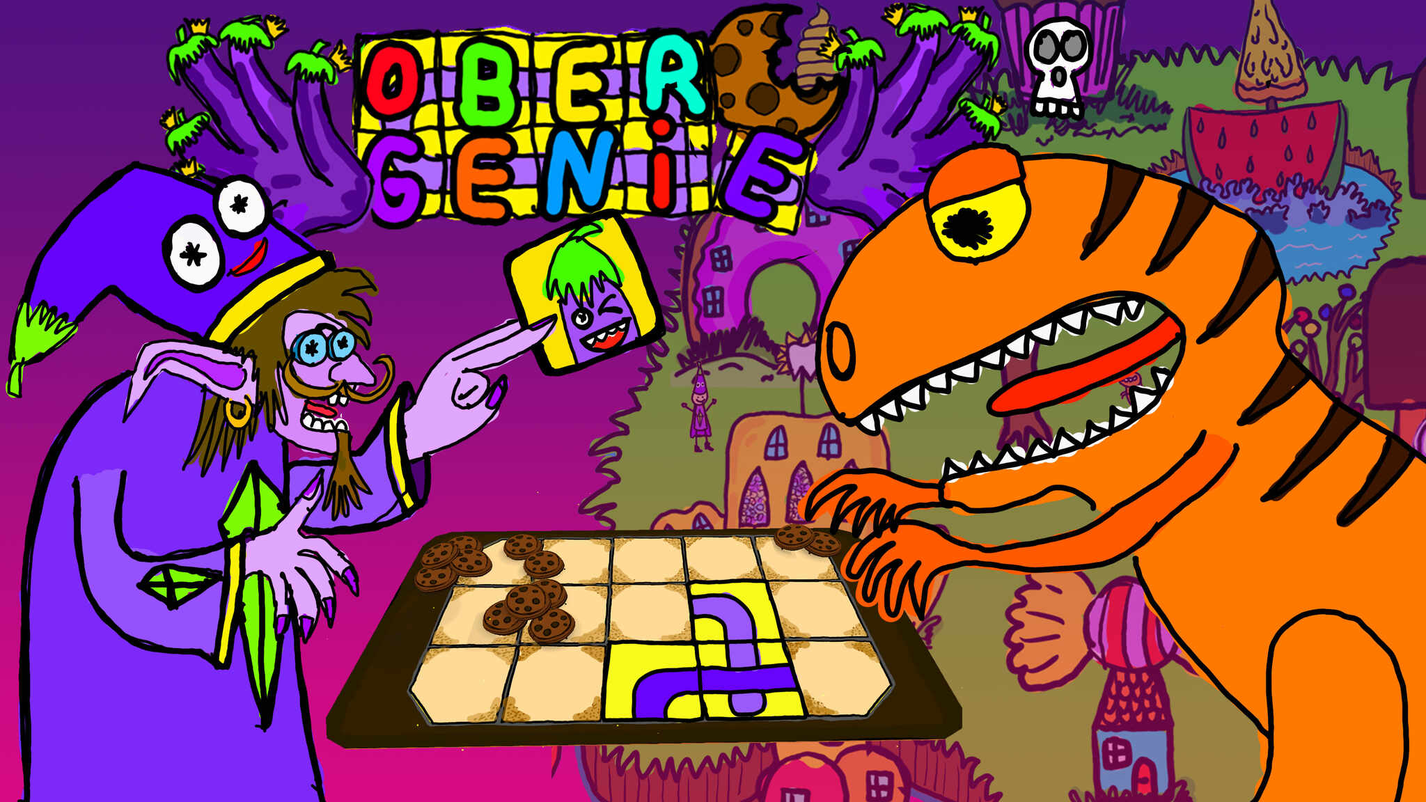 Obergenie - A poetic, trollish arthouse puzzle clicker featuring an elf, a T-Rex, and an extra kick in the balls.