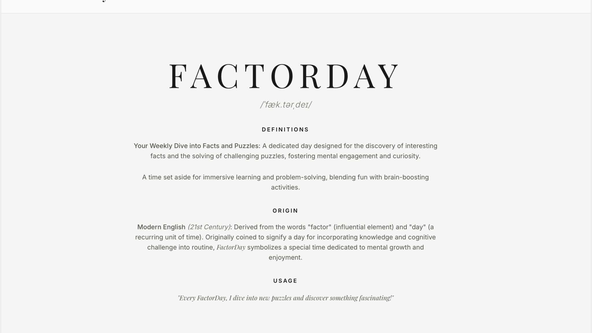 Factorday